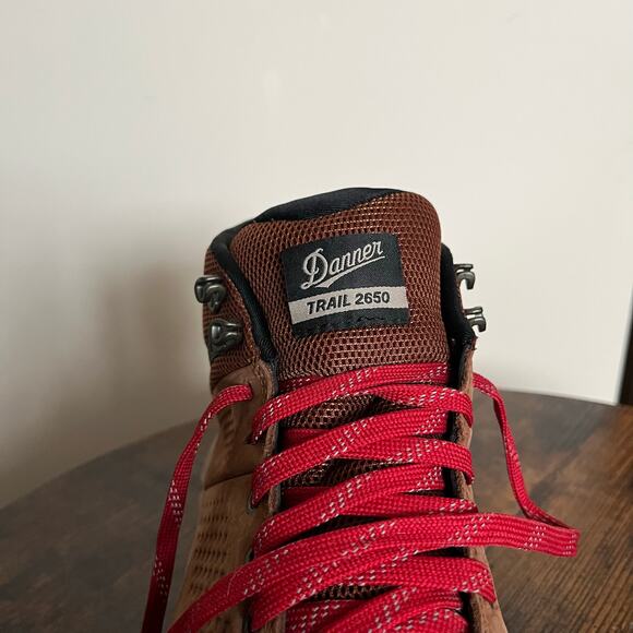 Danner Boots Mens 9 Trail 2650 Mid Waterproof GoreTex Vibram Brown Hiking - Picture 3 of 9